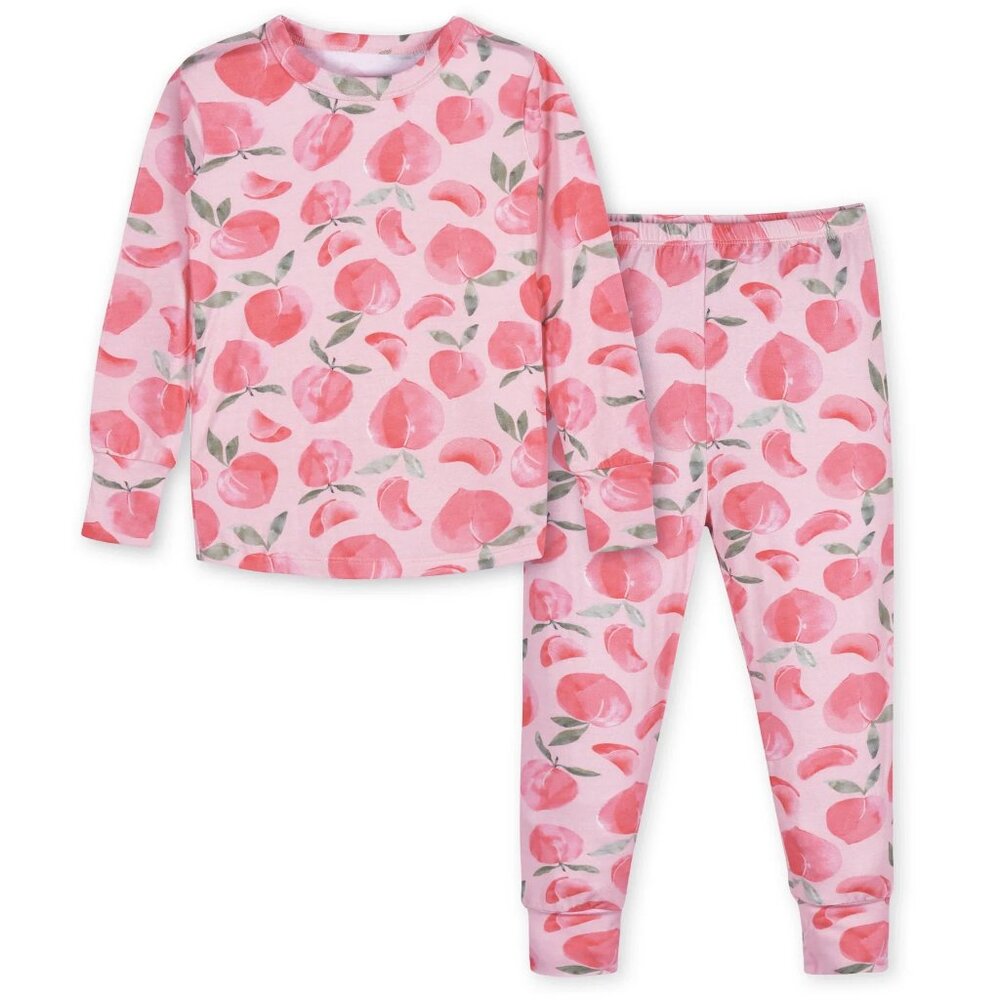 2T Girls Just Peachy Buttery Soft Viscose Made from Eucalyptus Snug Fit Pajamas